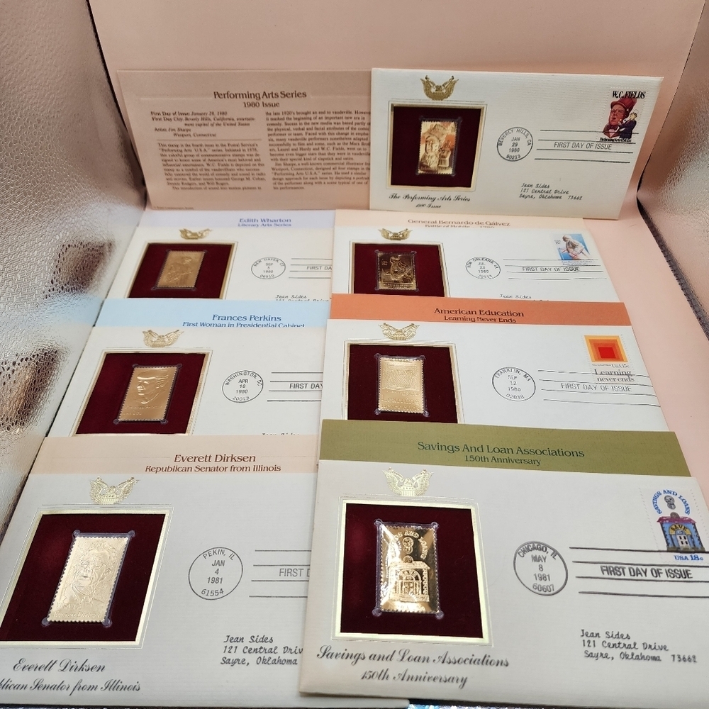 13 Mixed Lot Stamps Gold Replica First Day of Issue Helen Keller Medical Arts - Picture 3 of 3